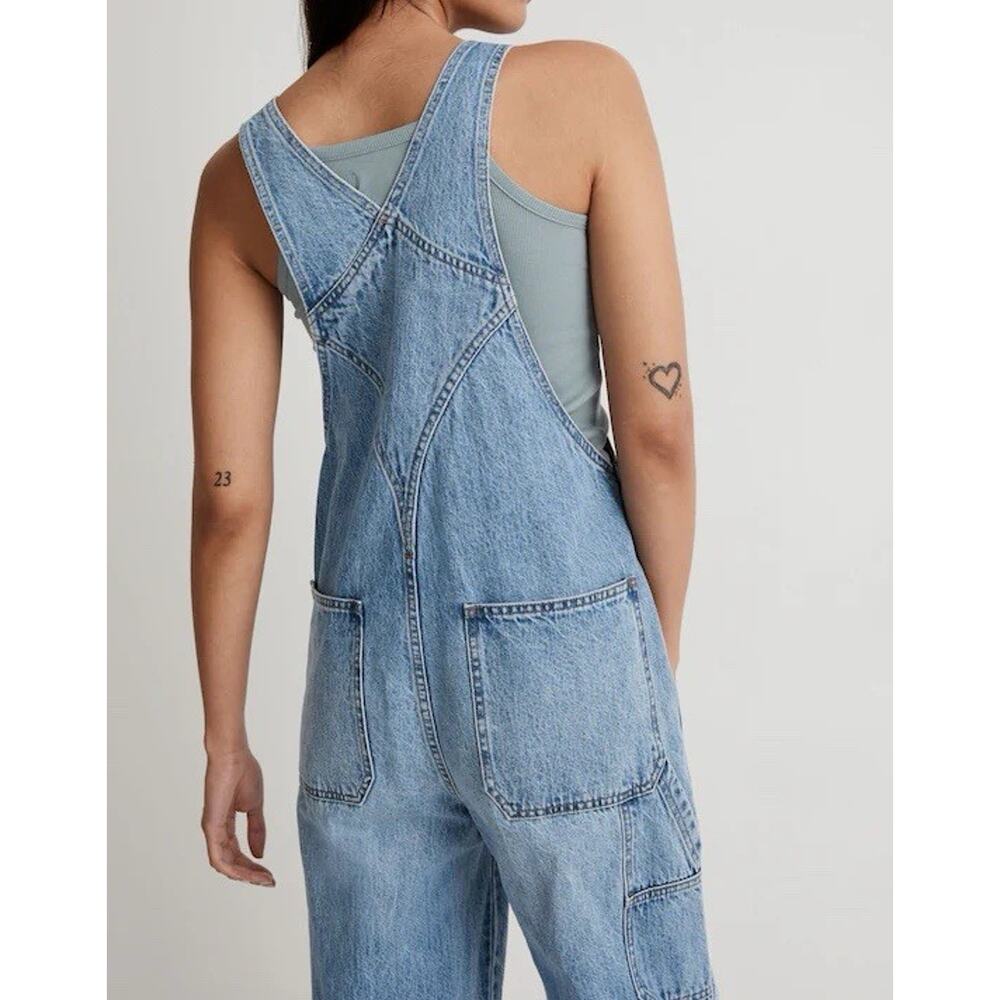 Madewell Womens Aldott Wash Denim Oversized Carpenter Overalls - Picture 3 of 16